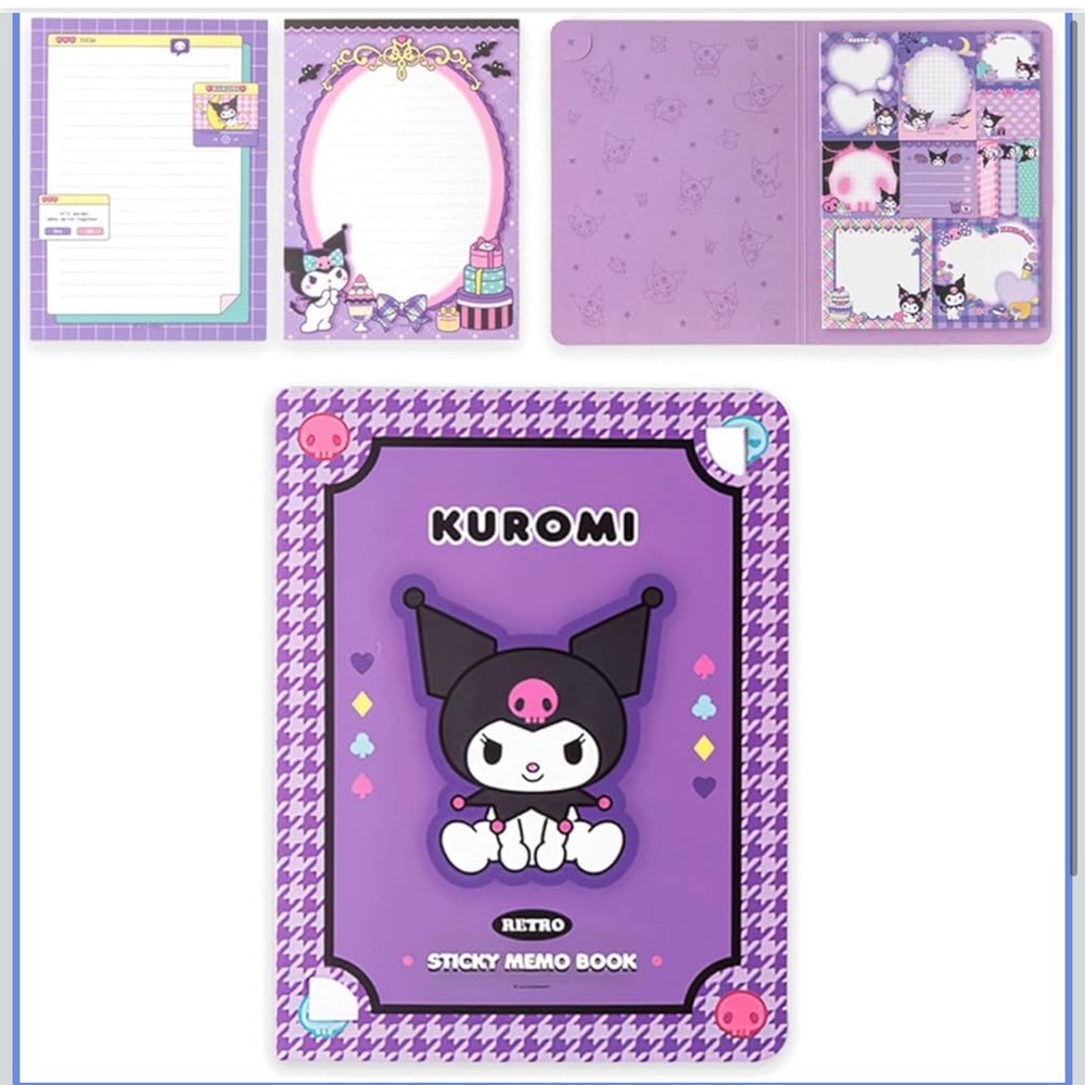 Kuromi Purple Sticky Memo Book
